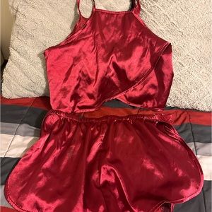 Silk and lace pajama set